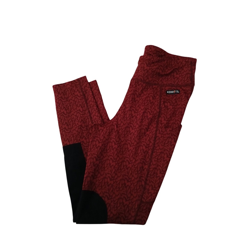 Kerrits Equestrian Flow Rise Knee Patch Performance Tight Maroon Womens Medium